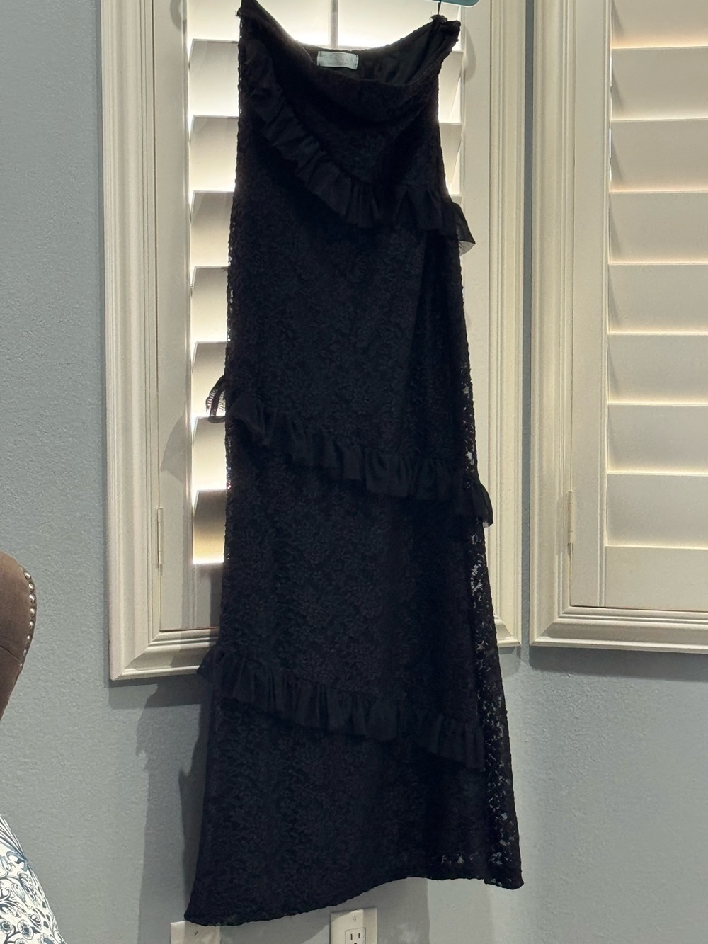Stellah Black Lace Evening Gown